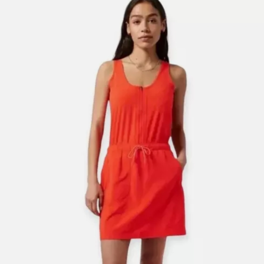 Athleta Expedition Dress Vibrant Orange Sleeveless